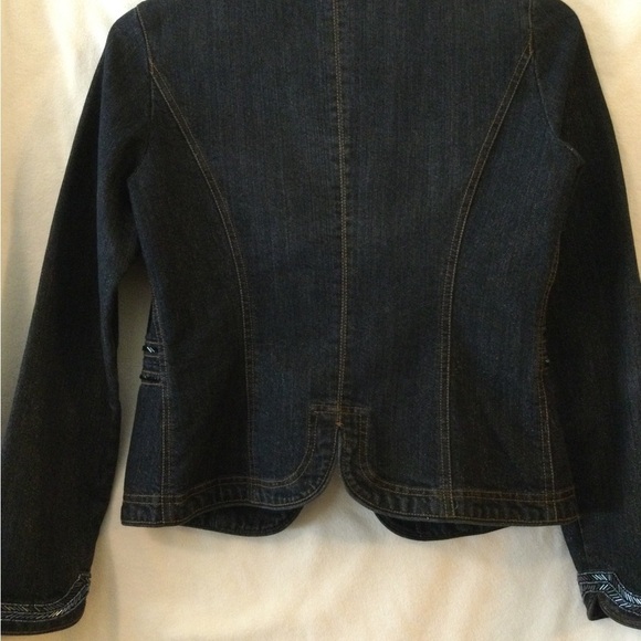 NoLANBELL Embellished dark navy denim jean jacket - Picture 2 of 4